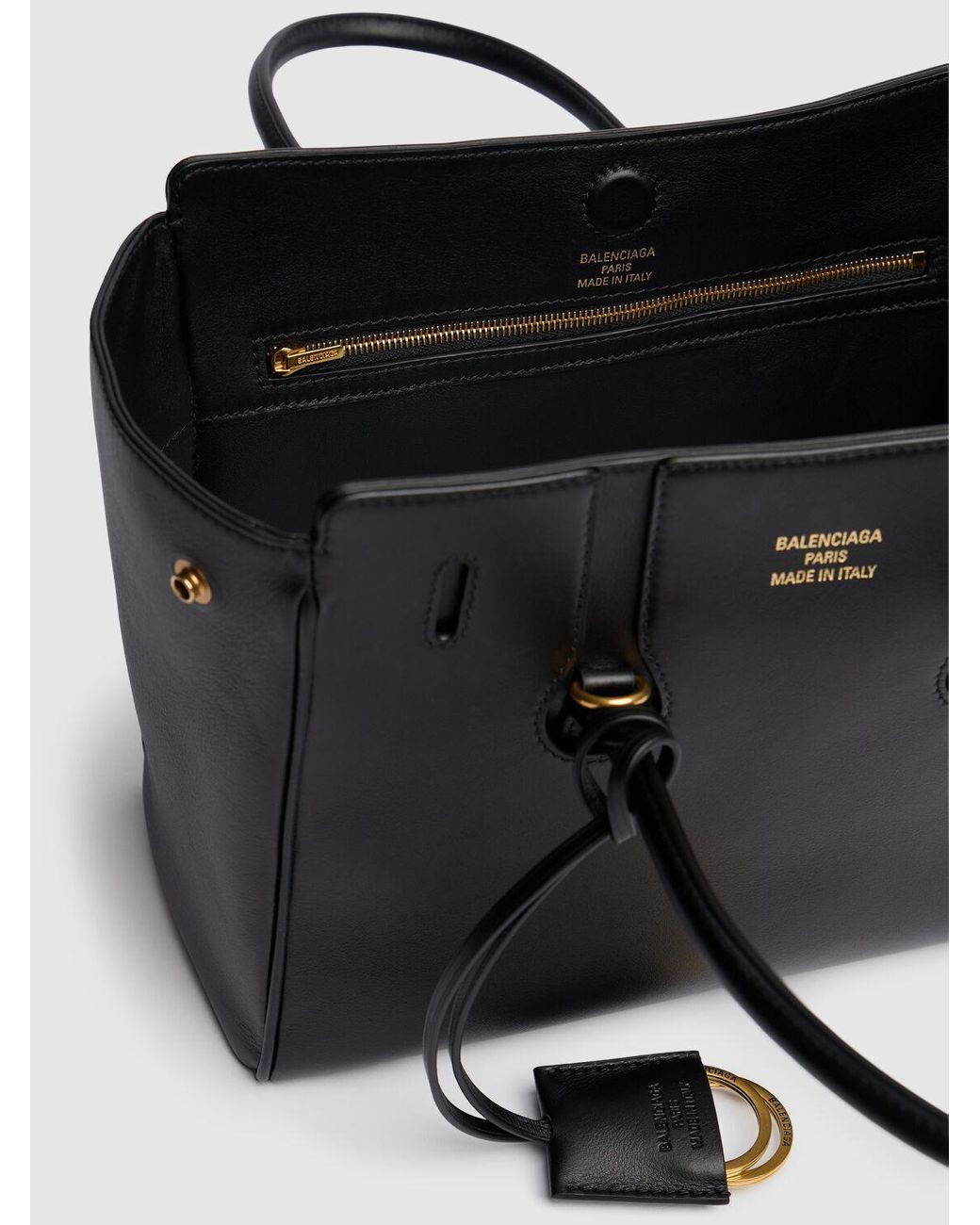 【BALENCIAGA】ミニハンプトンレザートップハンドルバッグ Balenciaga ミニ Hampton レザートップハンドルバッグ ブラック
