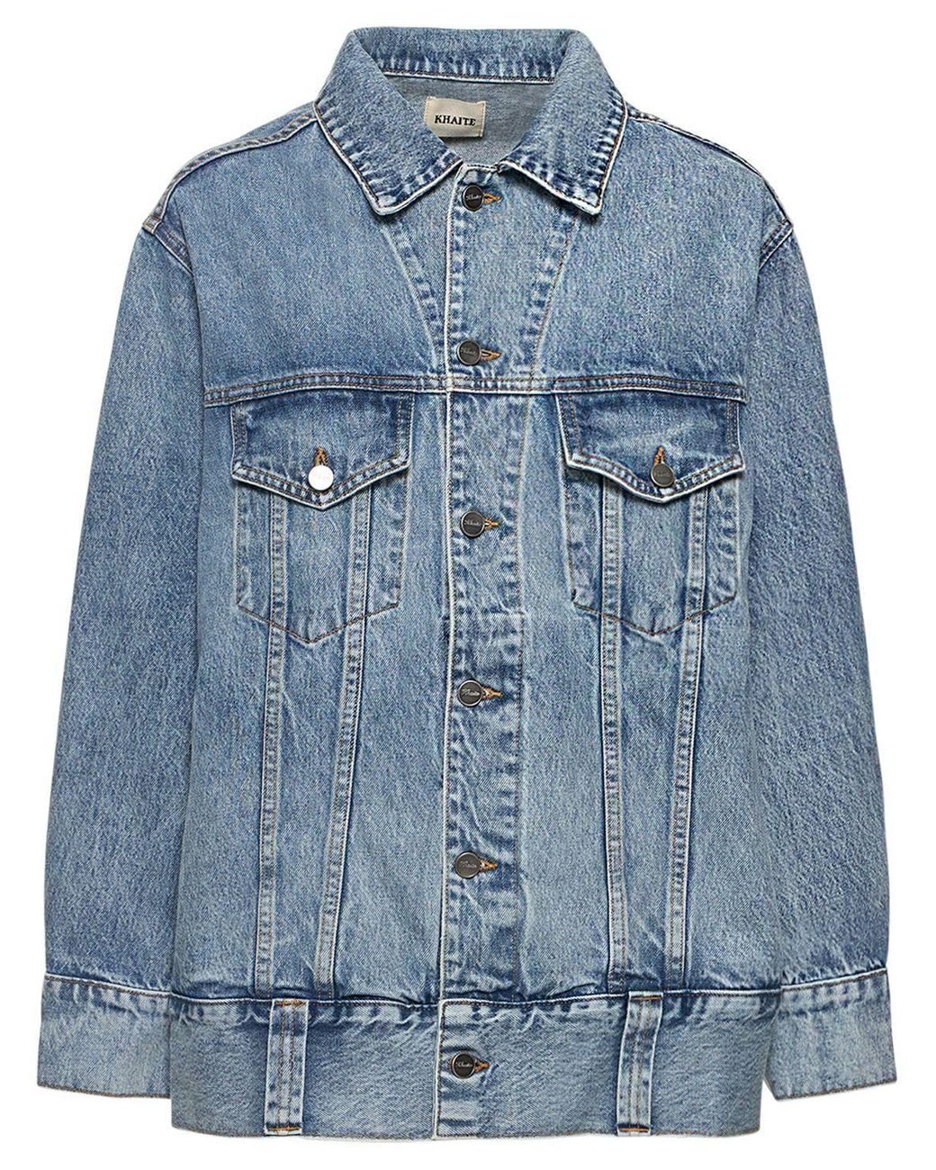 Khaite Grizzo Cotton Denim Jacket in Blue | Lyst