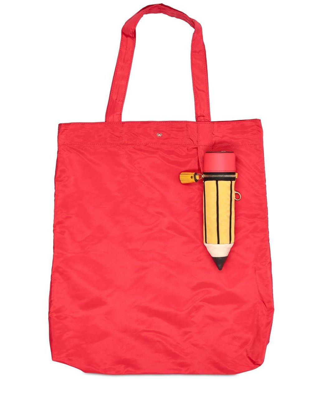 Damen Taschen Taschen-Accessoires Anya Hindmarch Net Sustain Leinenanhänger Aus Econyl® Mit Lederbesätzen in Braun 