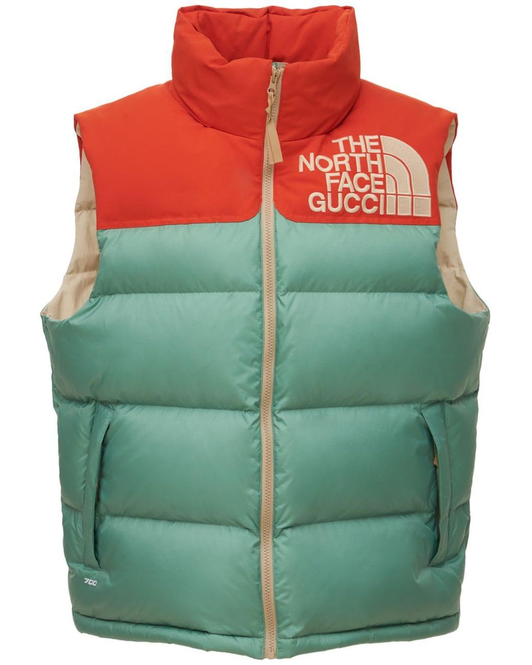 Gucci X The North Face Down Vest in Green | Lyst