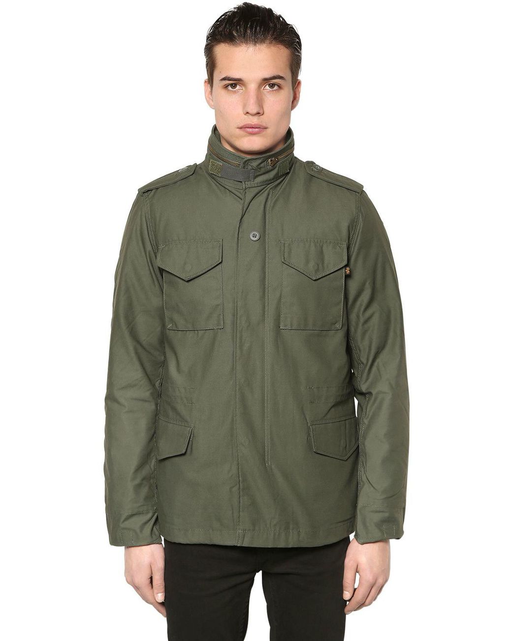 Alpha Industries M-65 Heritage Slim Cotton Field Jacket in Olive Green  (Green) for Men | Lyst