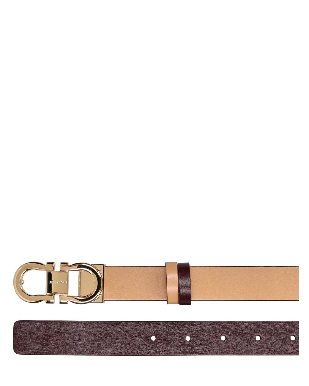 Ferragamo 2.5cm Reversible Leather Belt in Natural Lyst UK