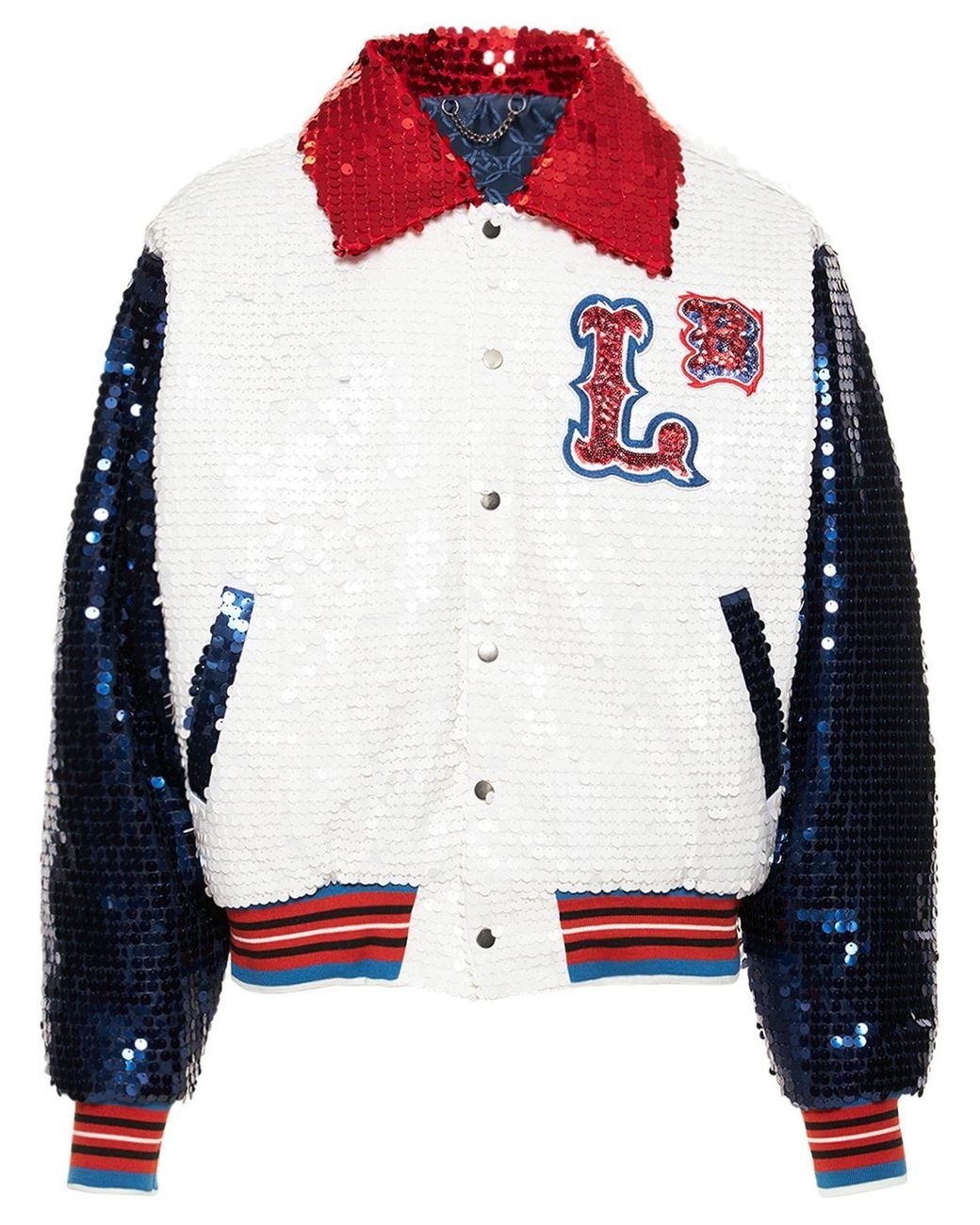 Charles Jeffrey Sequin Varsity Jacket in Red for Men Lyst