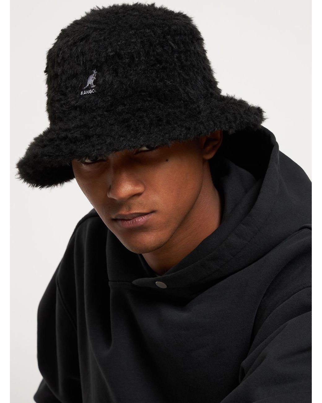 Kangol Lahinch Faux Fur Braid Bucket Hat in Black for Men | Lyst