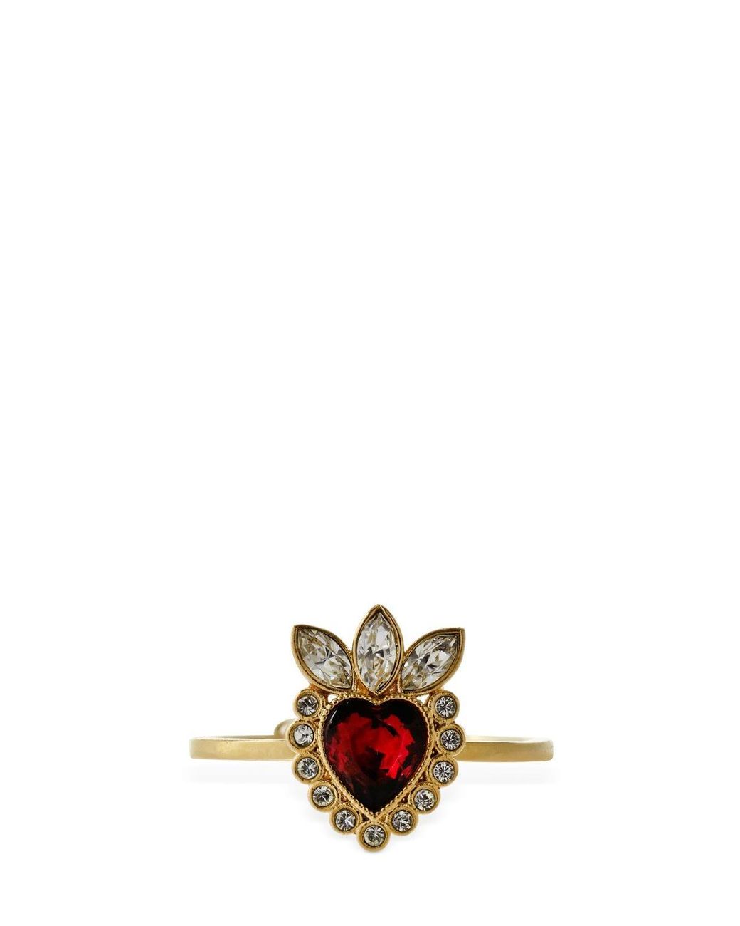 Gucci Crystal Heart Ring in Metallic | Lyst