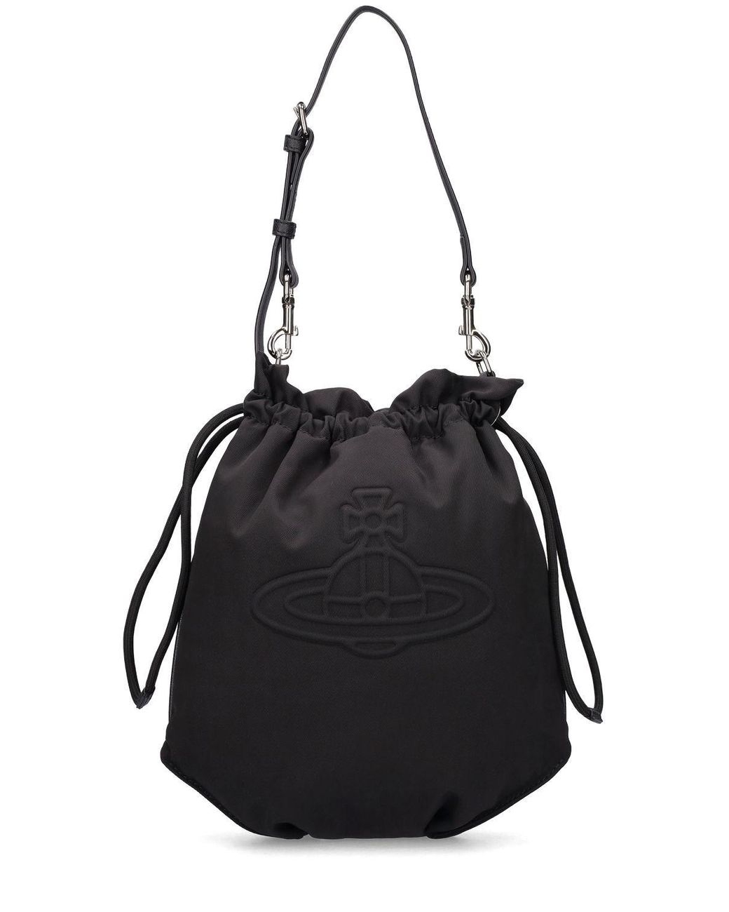 Vivienne Westwood Re-nylon Drawstring Top Handle Bag in Black | Lyst