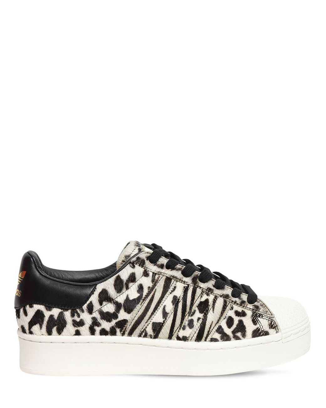 adidas Originals Leather Superstar Bold Sneakers In Animal Print in ...
