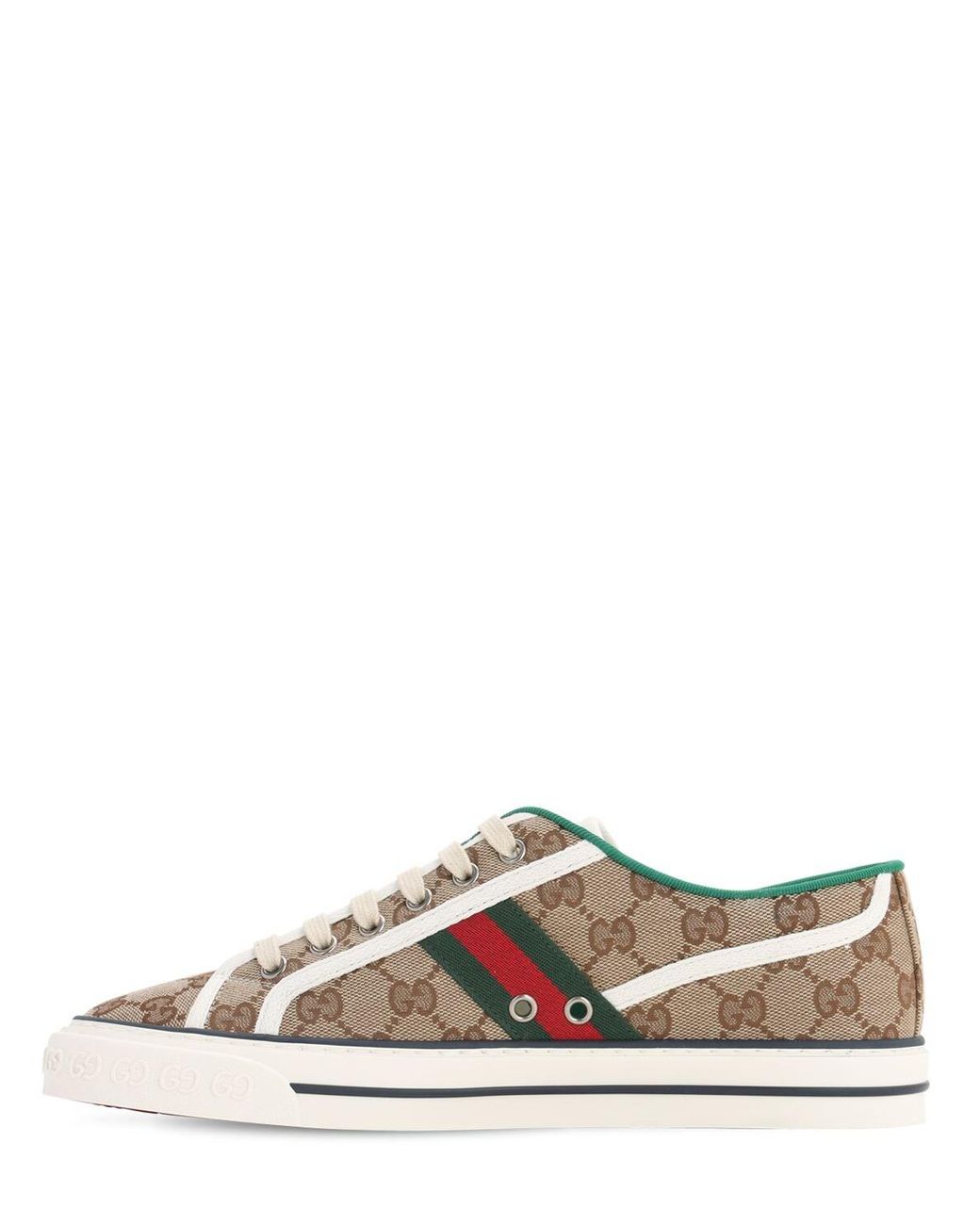 Gucci Canvas Trainers in Brown/Green (White) - Save 19% | Lyst
