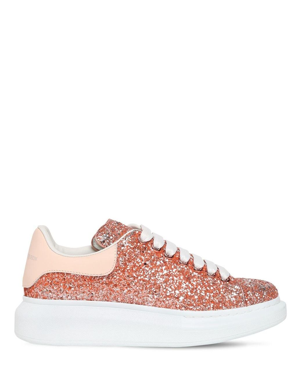 Sneakers In Pelle Con Glitter 45mm di Alexander McQueen in Rosa | Lyst