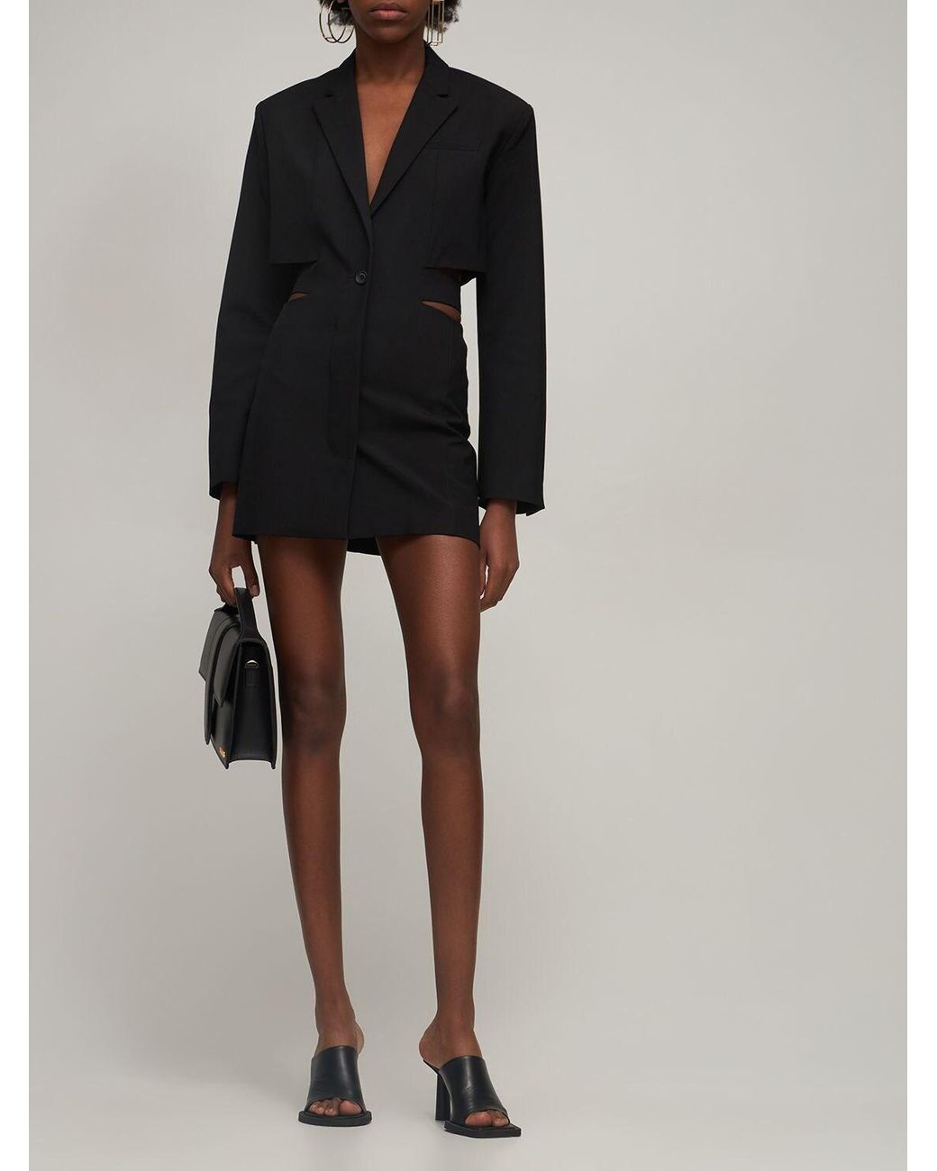 Jacquemus Le Robe Bari Wool Blazer Mini Dress in Black | Lyst