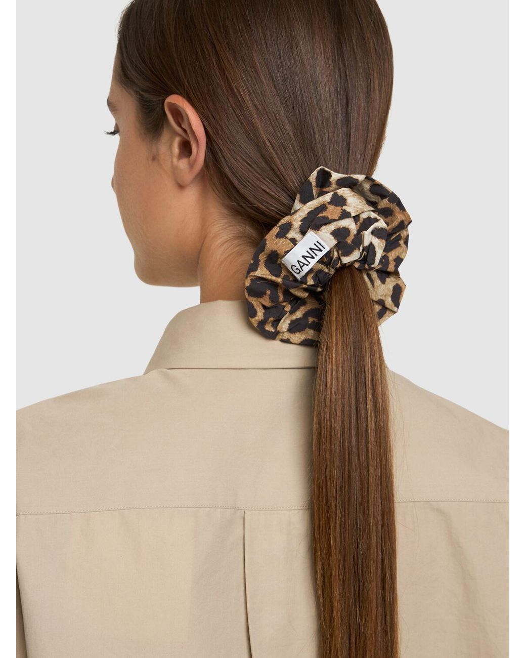 Leopard Leopard Cotton Scrunchie | GANNI US