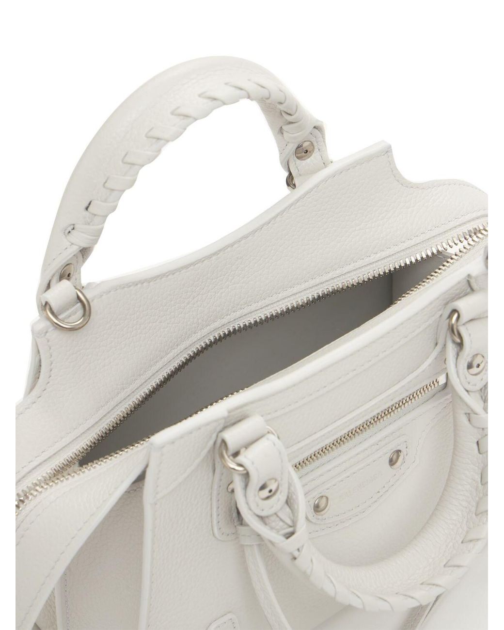 Balenciaga Mini Neo Classic Grain Leather Bag in White | Lyst