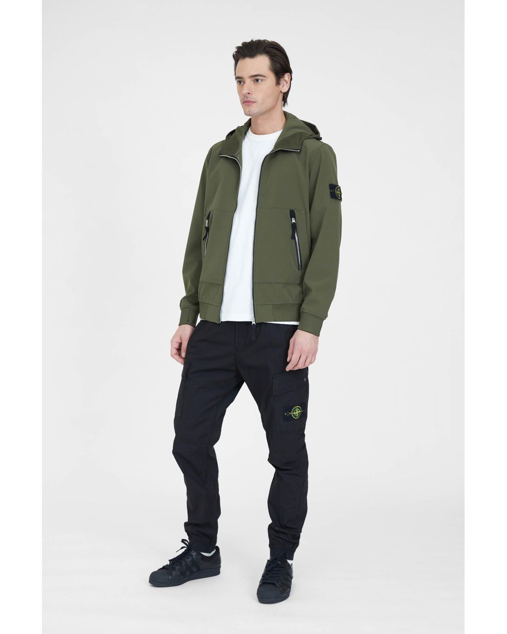 stone island soft shell olive