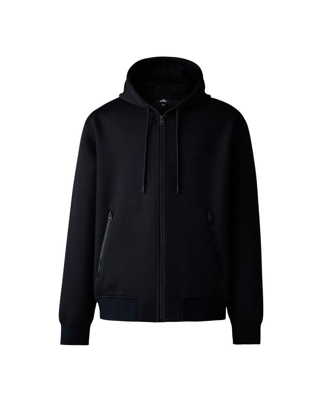 Mackage Black Krystos Double-Face Jersey Zip-Up Hoodie for men