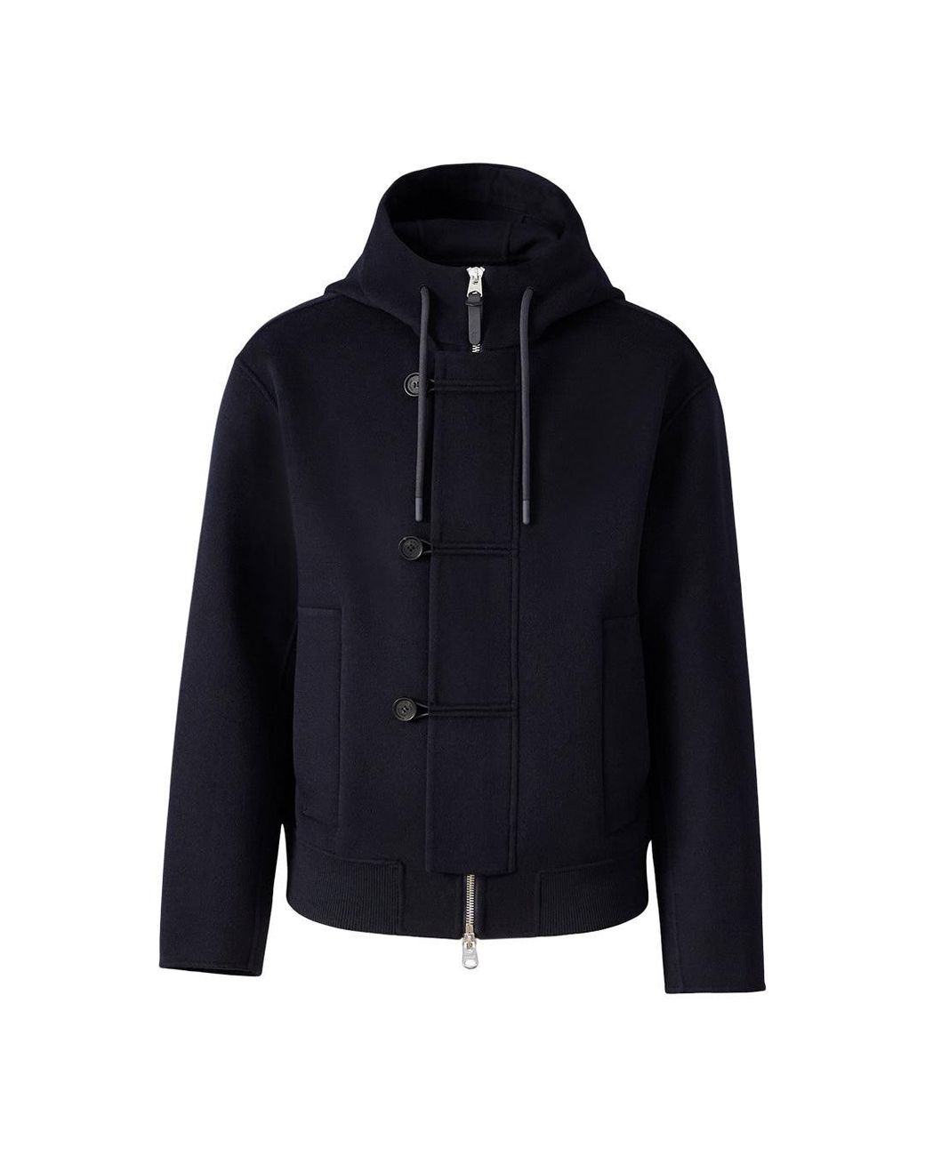 Mackage Blue Malik Double-Face Wool Hooded Jacket for men