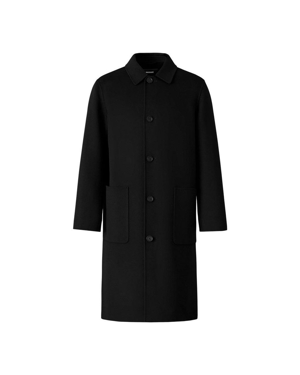 Mackage Black Beckett Handmade Wool Overcoat for men