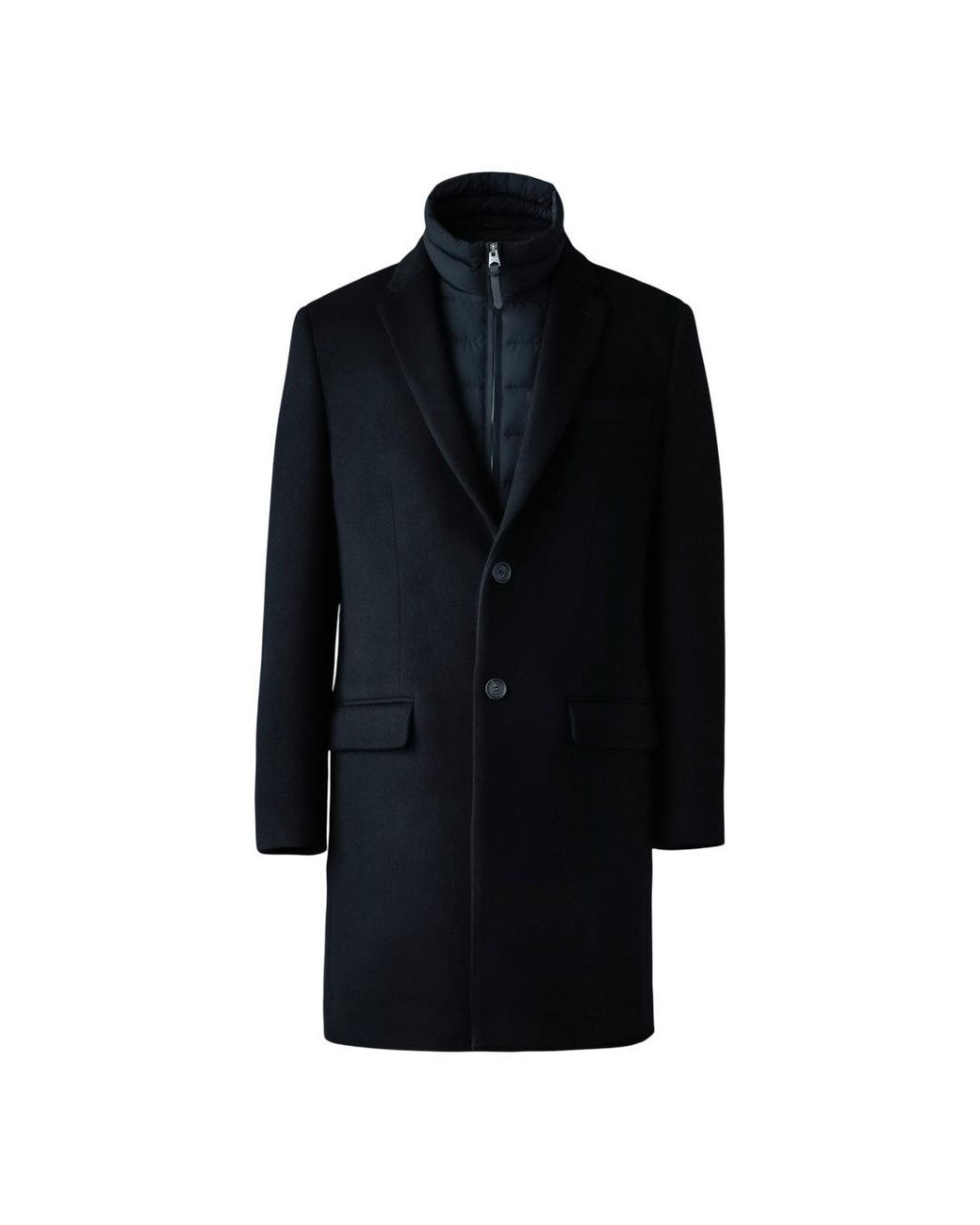 Mackage Black Skai-Slb 3-In-1 Wool Coat With Removable Down Liner for men