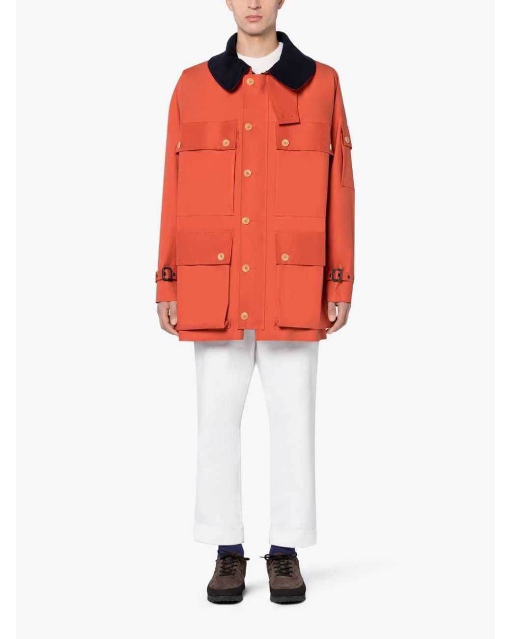 Mackintosh New York Jaffa Bonded Cotton Field Jacket in Red for