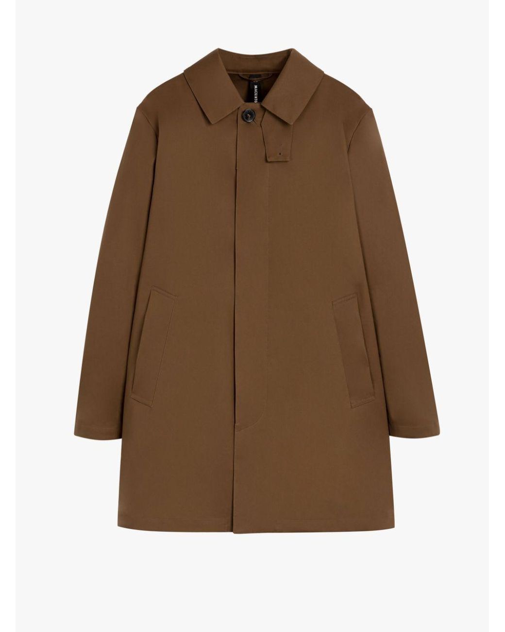 Mackintosh TARTAN CAMBRIDGE Fawn RAINTEC Cotton Short Coat - Brown