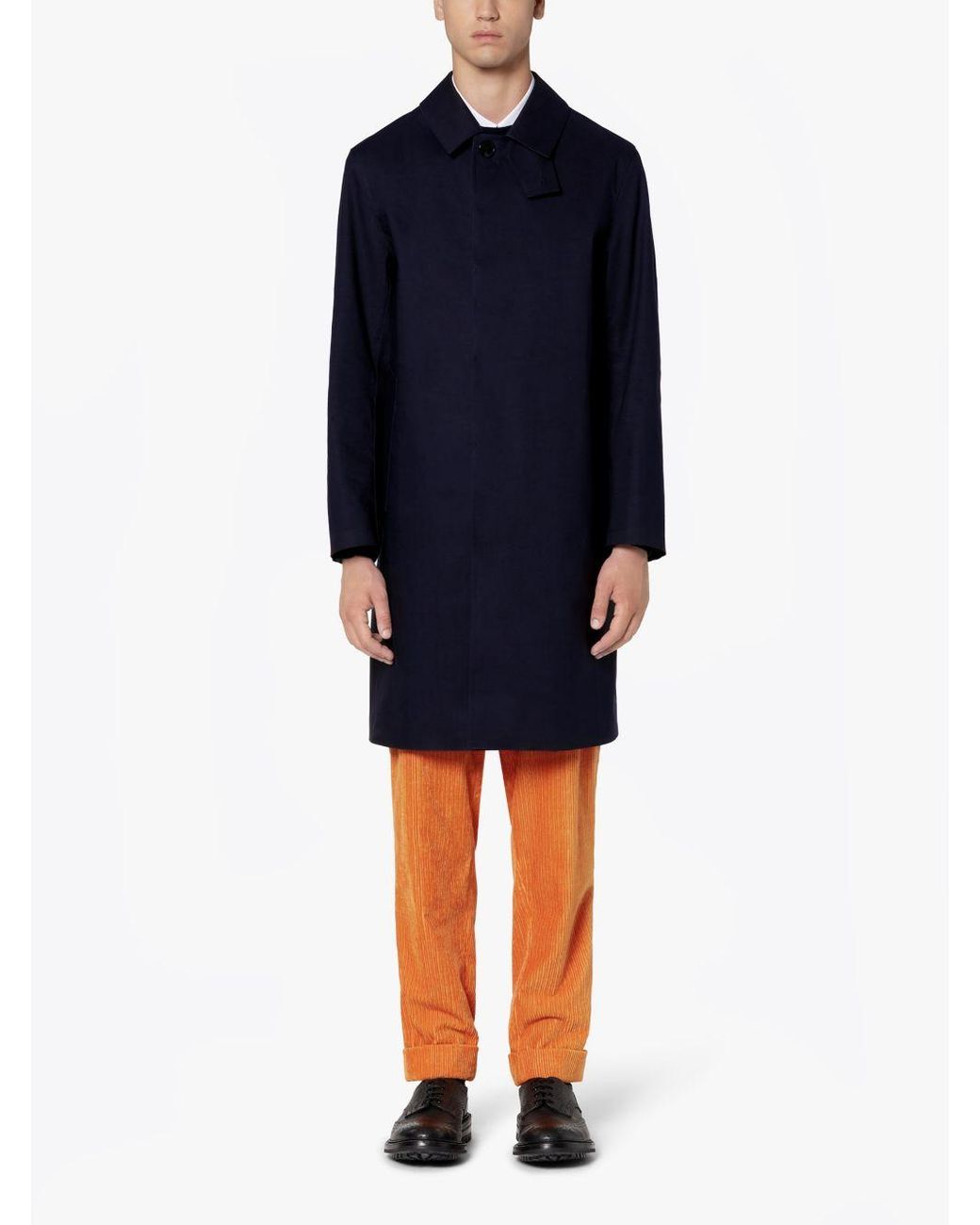 navy blue mackintosh raincoat