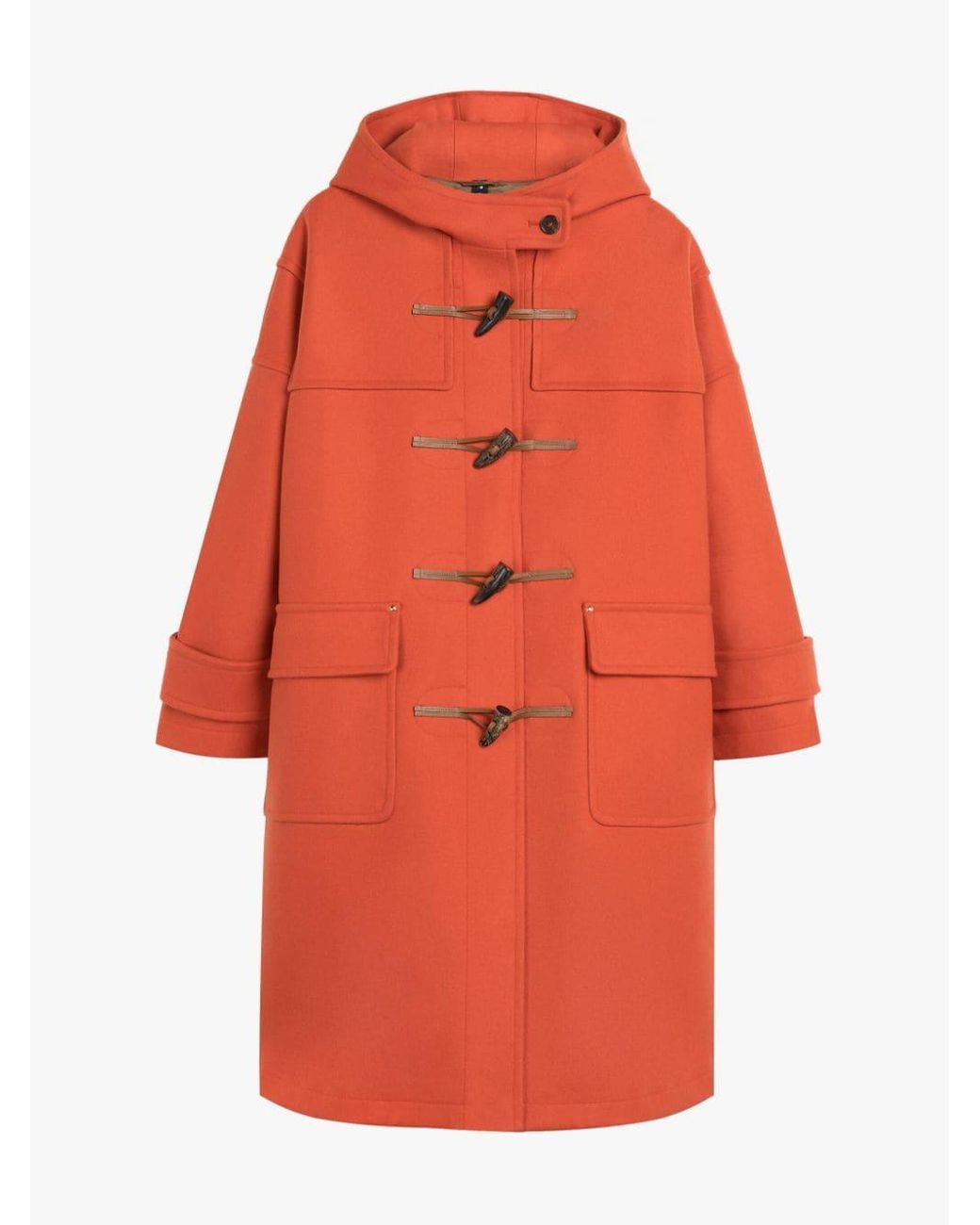 Orange top duffle coat