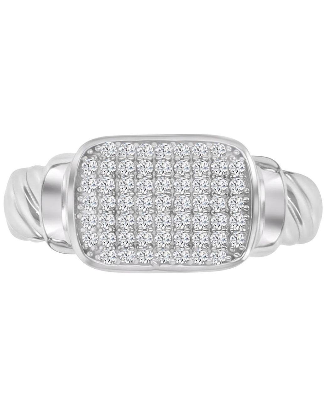 Macy's Gray Cubic Zirconia Rectangular Cluster Twist Rope Statement Ring