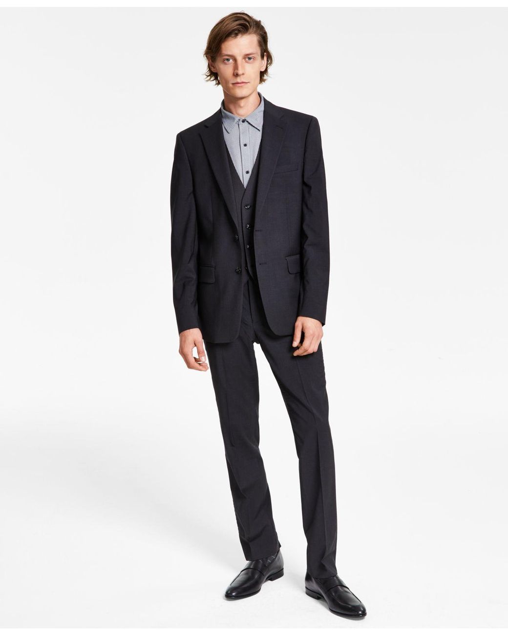 Calvin Klein Infinite Stretch Solid Slim Fit Suit Separates in Blue for