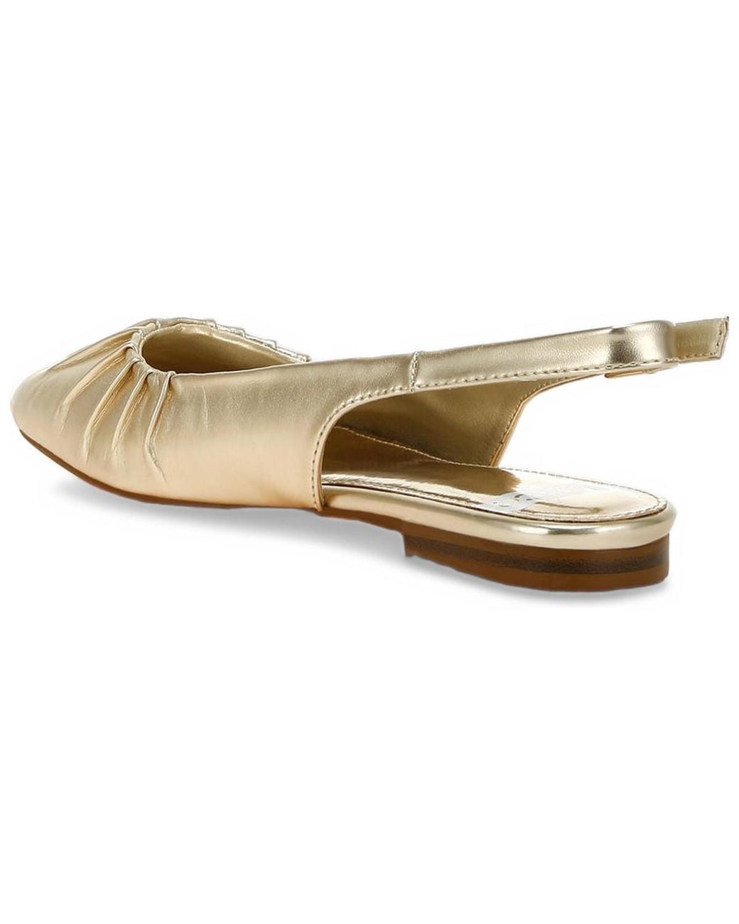 Rag & Co Berni Metallic Square Toe Flat Slingbacks