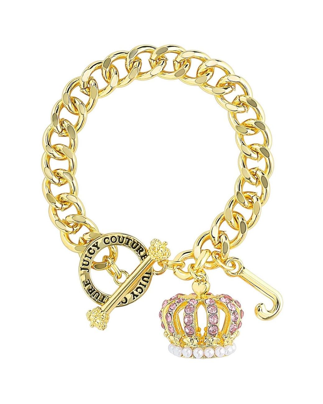 Juicy Couture Metallic Crown Charm toggle Bracelets