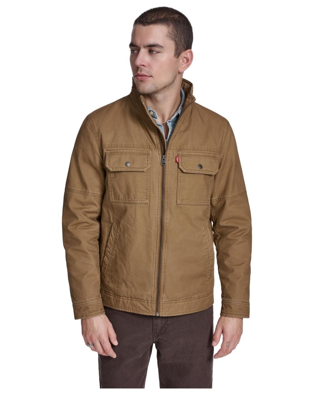 Levi's Brown Cotton Two Pockets Jacket for men