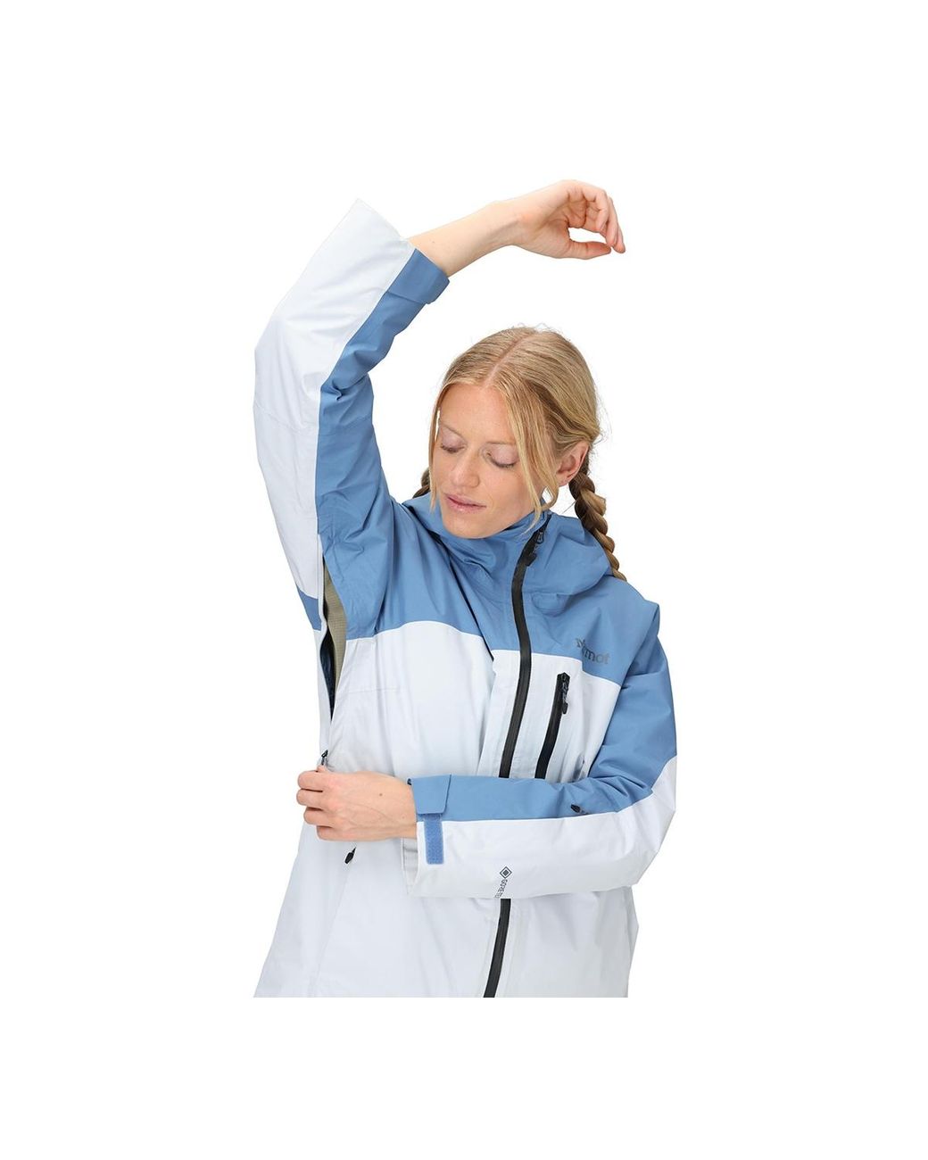 Marmot Blue Helmet Compatible Hooded Jacket