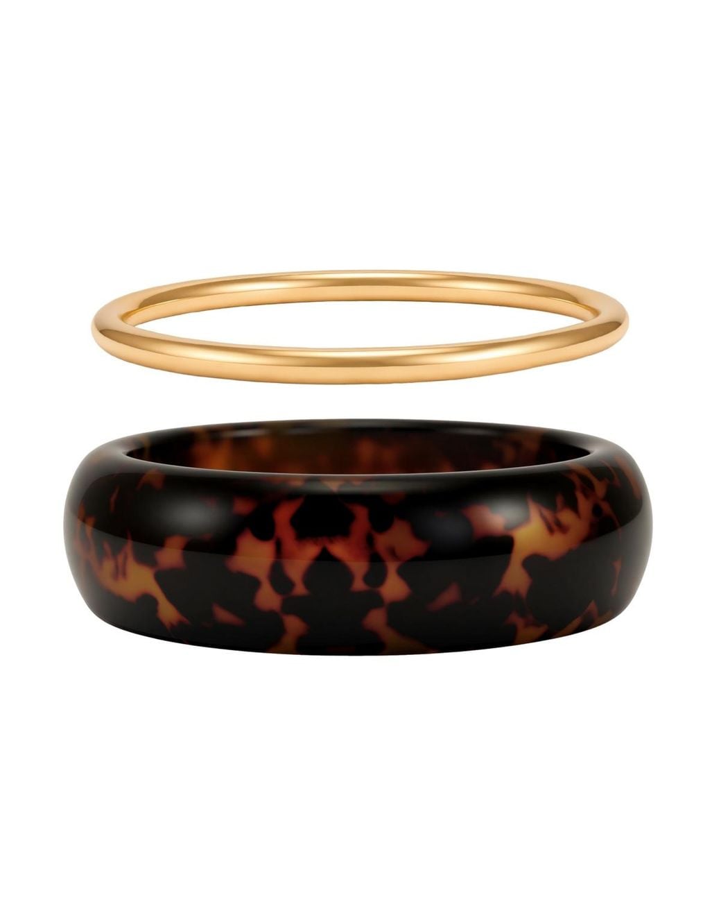 Guess Metallic Tone Tortoise Hinged Bangle