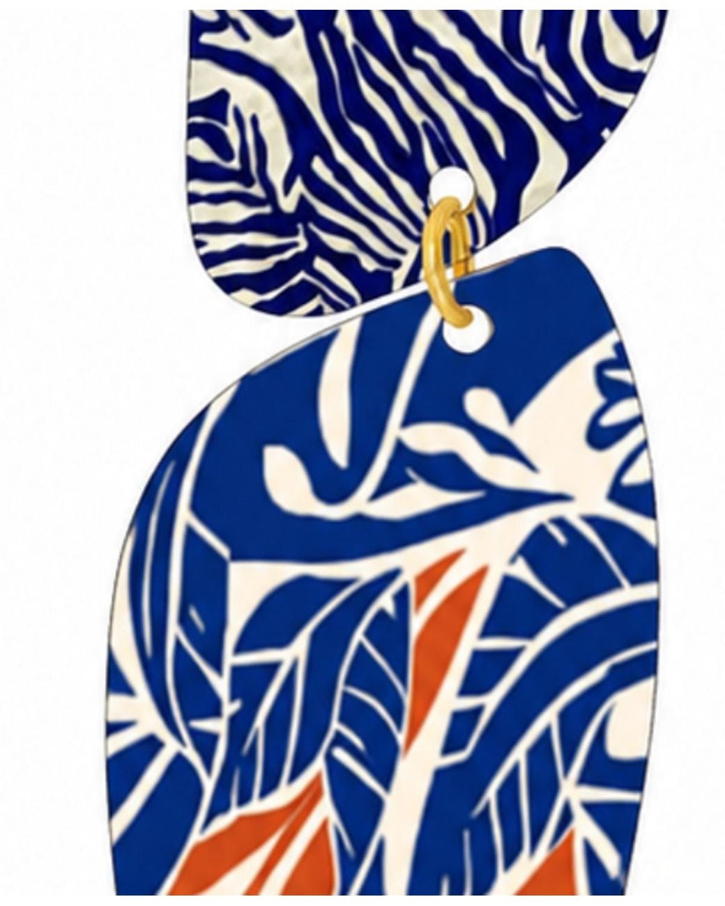Swanky Designs Blue Sutton Dangle Statement Earrings