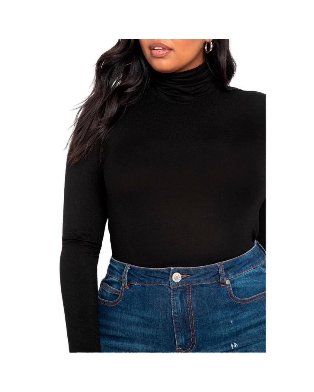 Eloquii Black Plus Size Layering Turtleneck