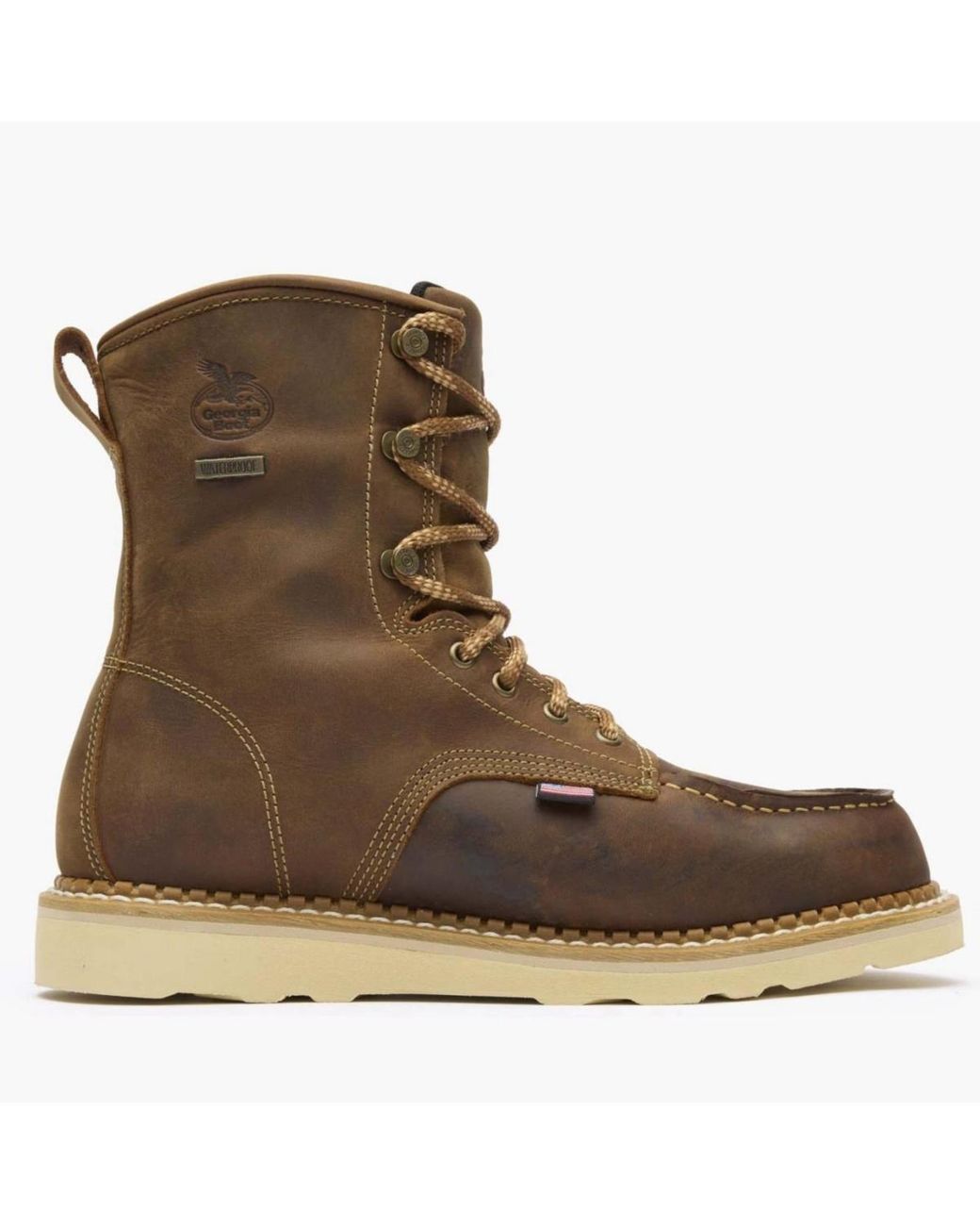 Georgia Boot Brown Wedge Waterproof Work Boot for men