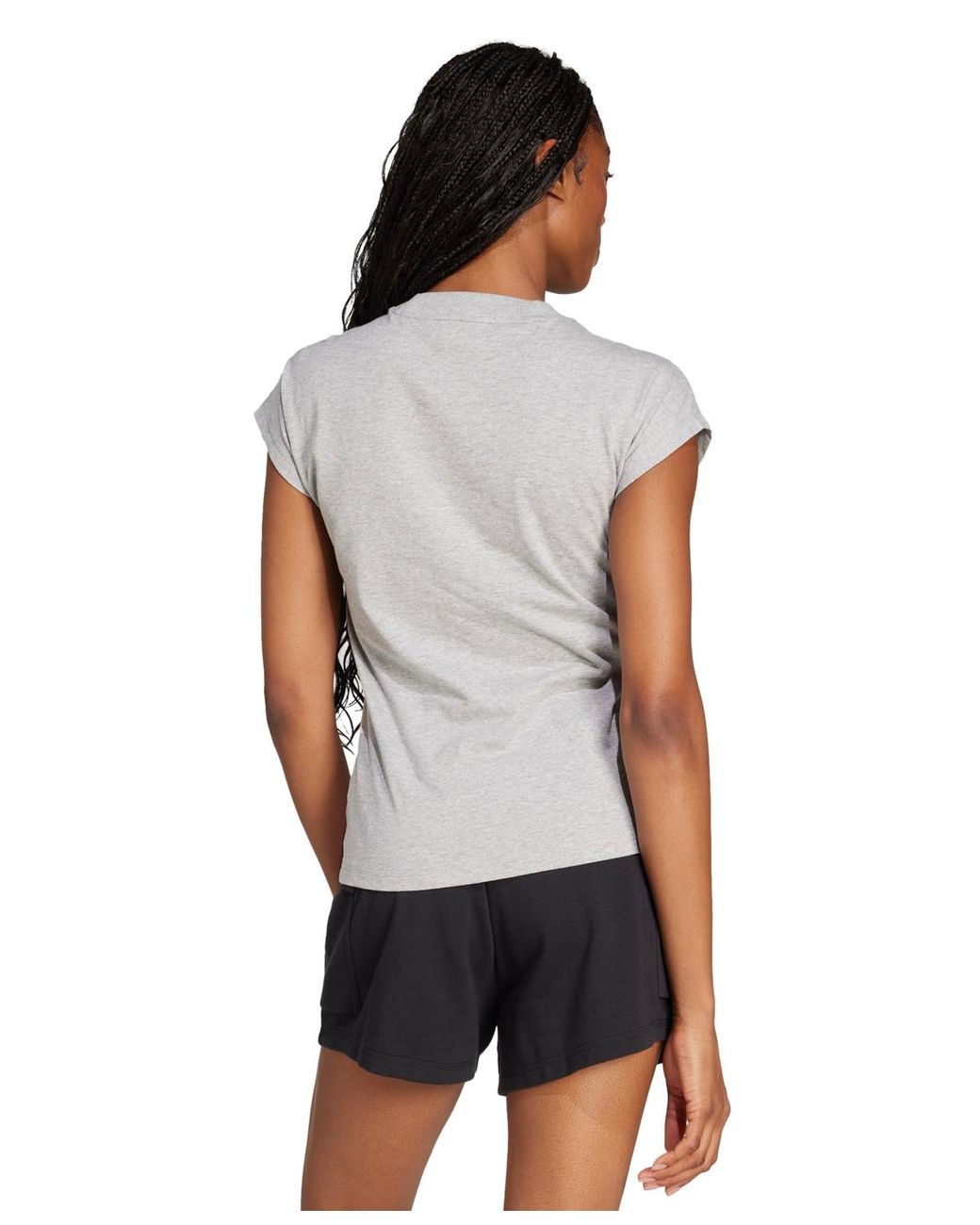 Adidas White Essentials Linear Cotton T-shirt