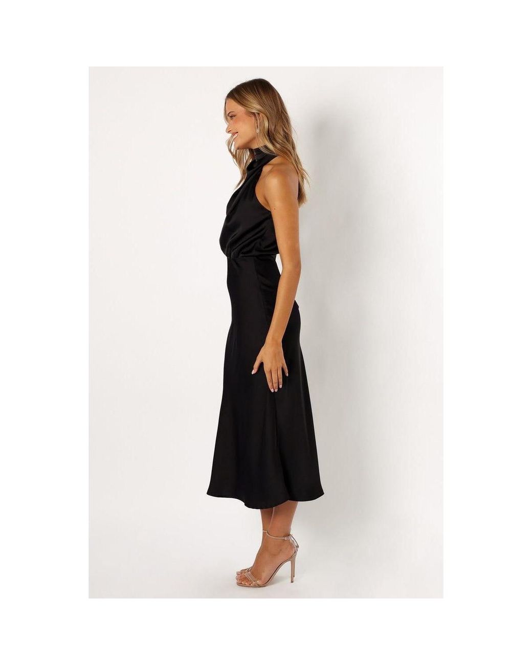 Petal & Pup Anabelle Halter Neck Midi Dress in Black | Lyst Petal & Pup Anabelle Halter Neck Midi Dress in Black | Lyst