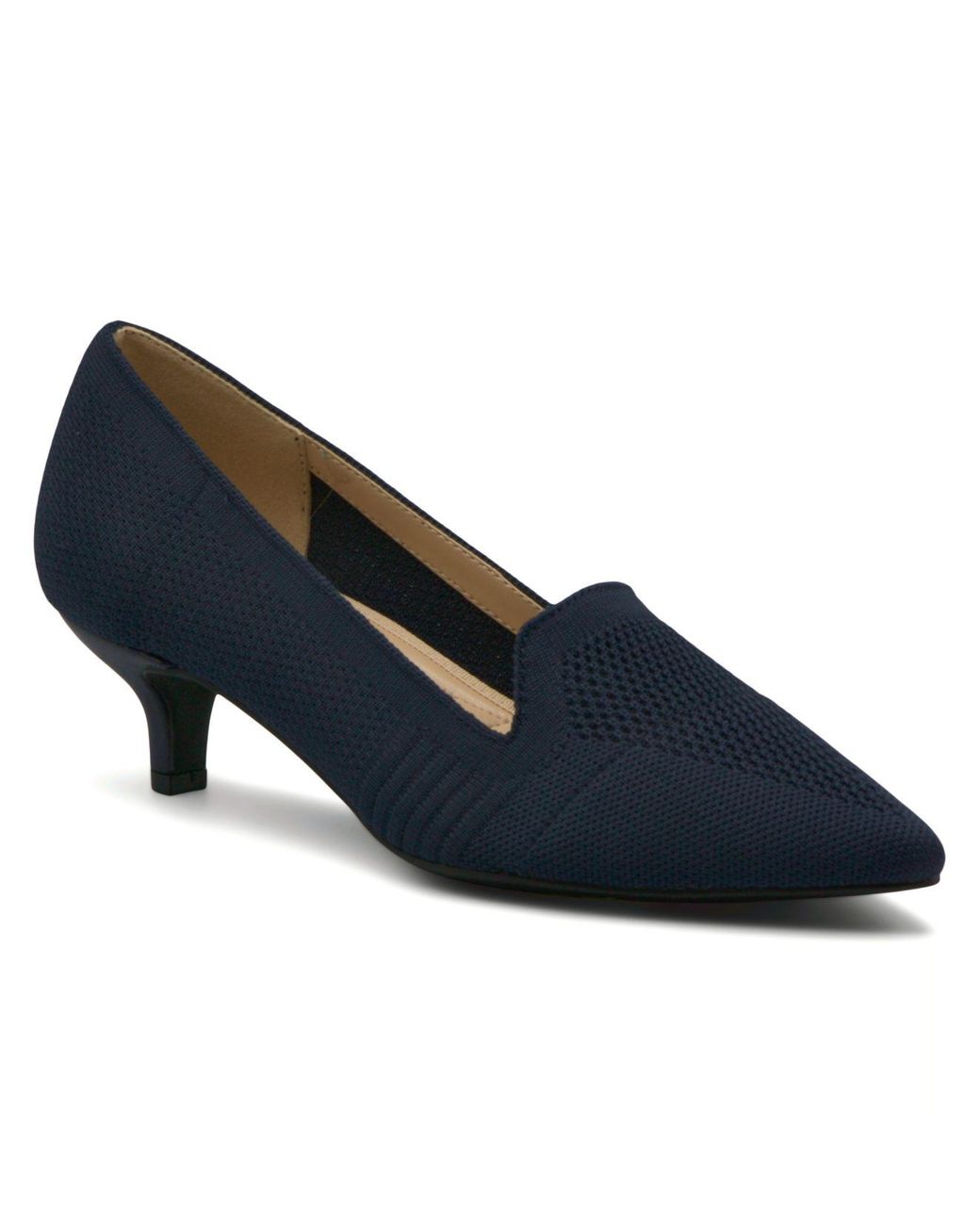 Adrienne Vittadini Skippy Stretch Kitten Heel Pumps in Blue Lyst