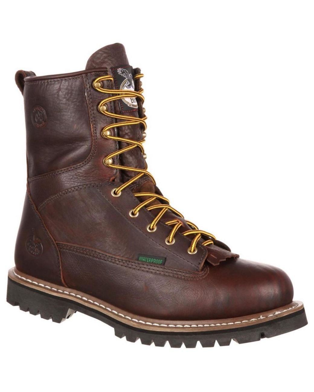 Georgia Boot Brown Waterproof Lace-to-toe Work Boot for men