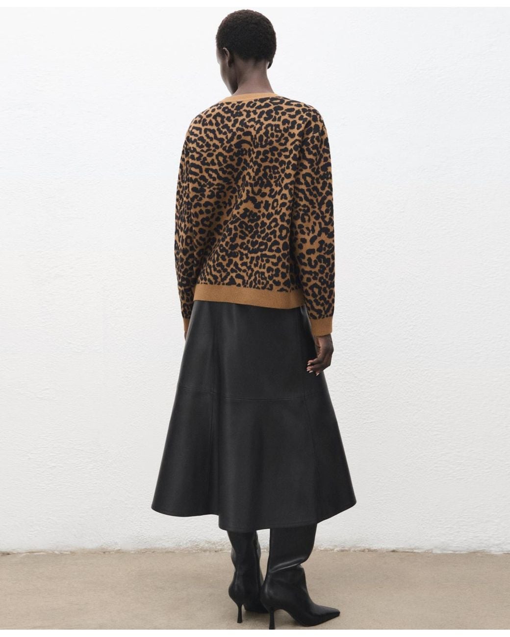 Mango Multicolor Leopard-print Knitted Sweater