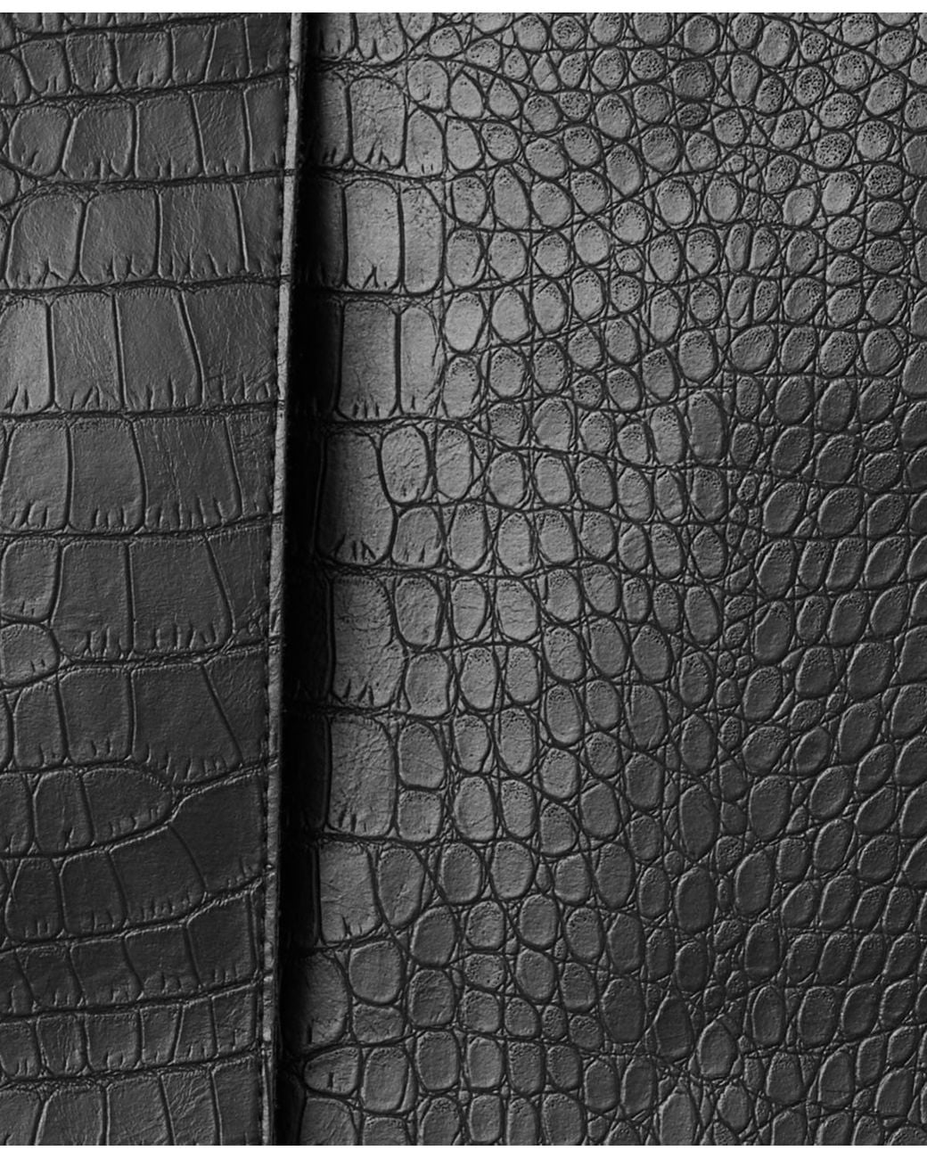 Mango Black Crocodile-effect Faux Leather Cropped Jacket
