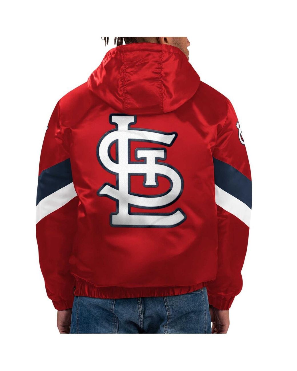 Men's Starter Red St. Louis Cardinals Midfield Satin Full-Snap Varsity Jacket