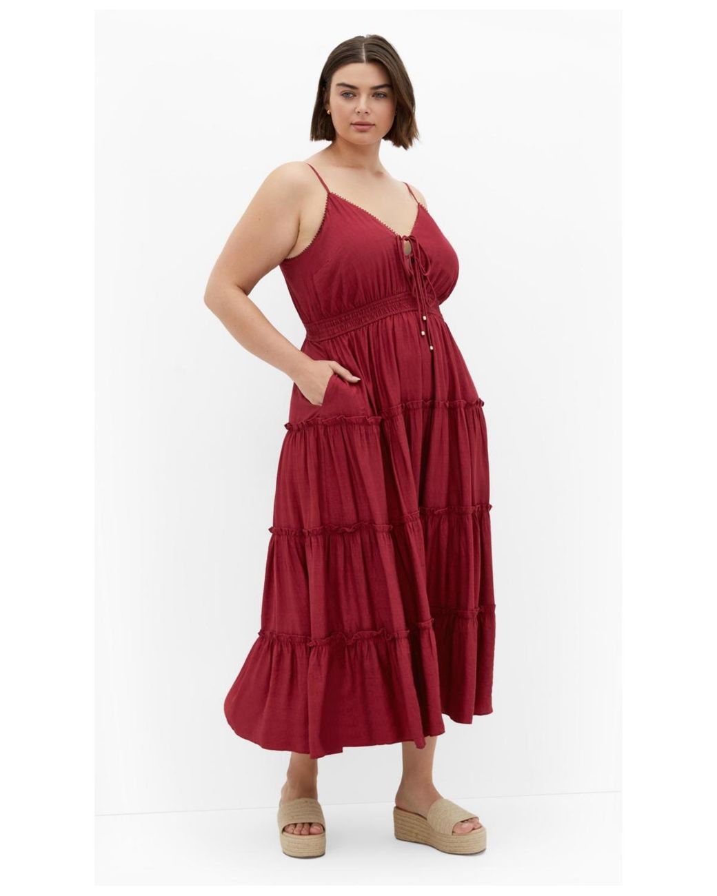 City Chic Plus Size Aiza Maxi Dress in Red | Lyst