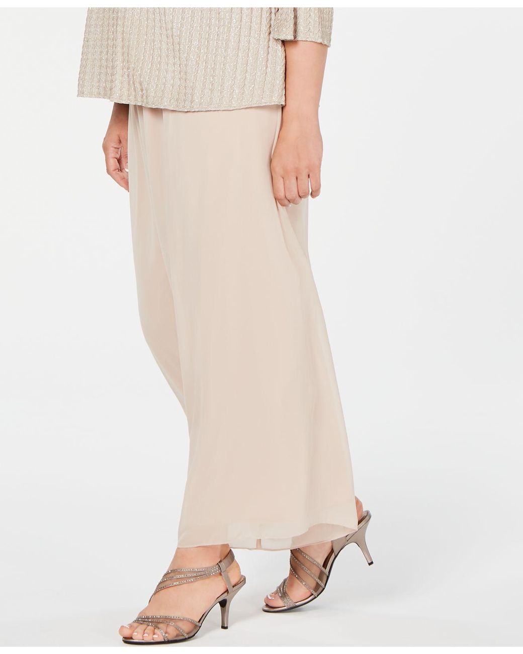 Plus Size Wide Leg Chiffon Pants