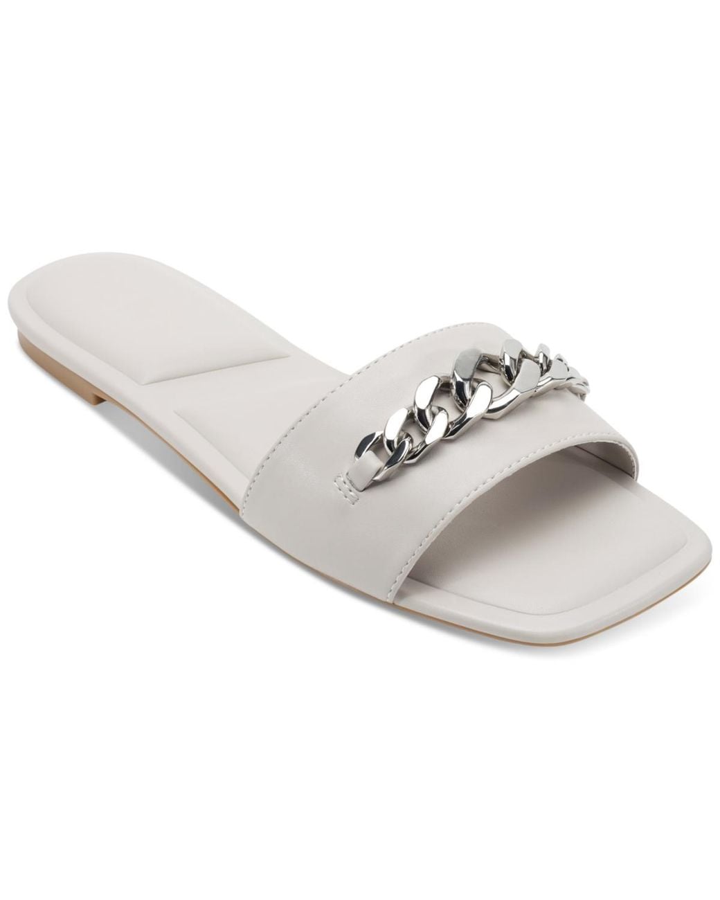 DKNY White Dania Flat Slide