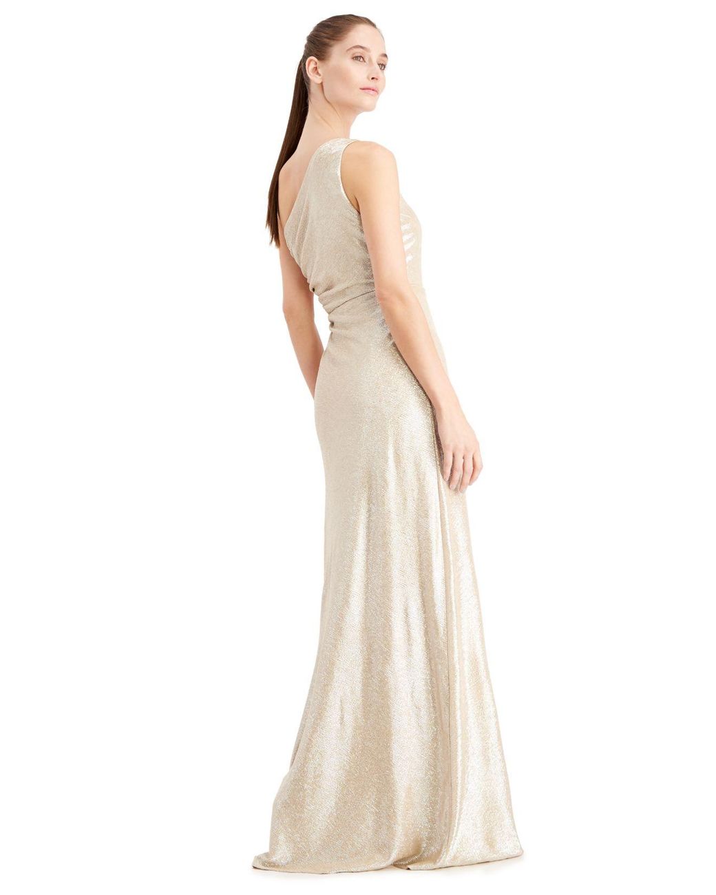 Calvin Klein One-shoulder Metallic Gown | Lyst