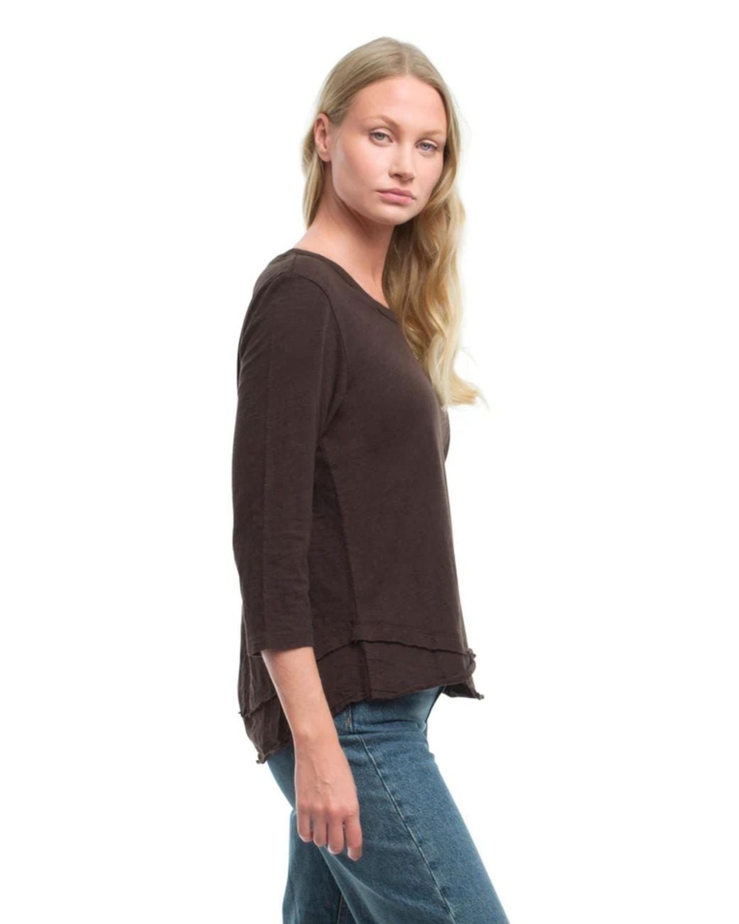 Wilt Black Clothing 3/4 Sleeve Mock Layer Tee