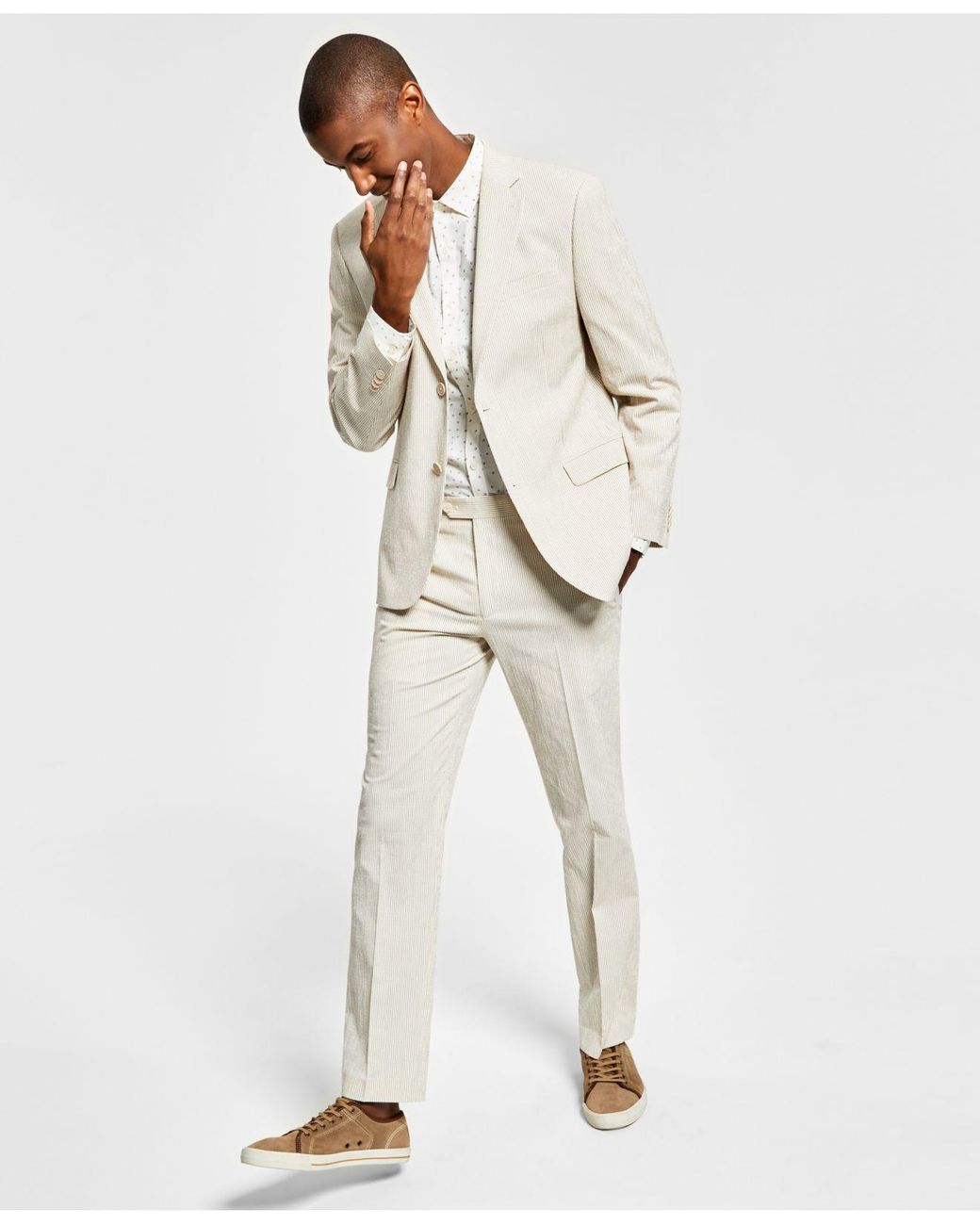 Alfani Slimfit Seersucker Stripe Suit Separates, Created For Macy's in