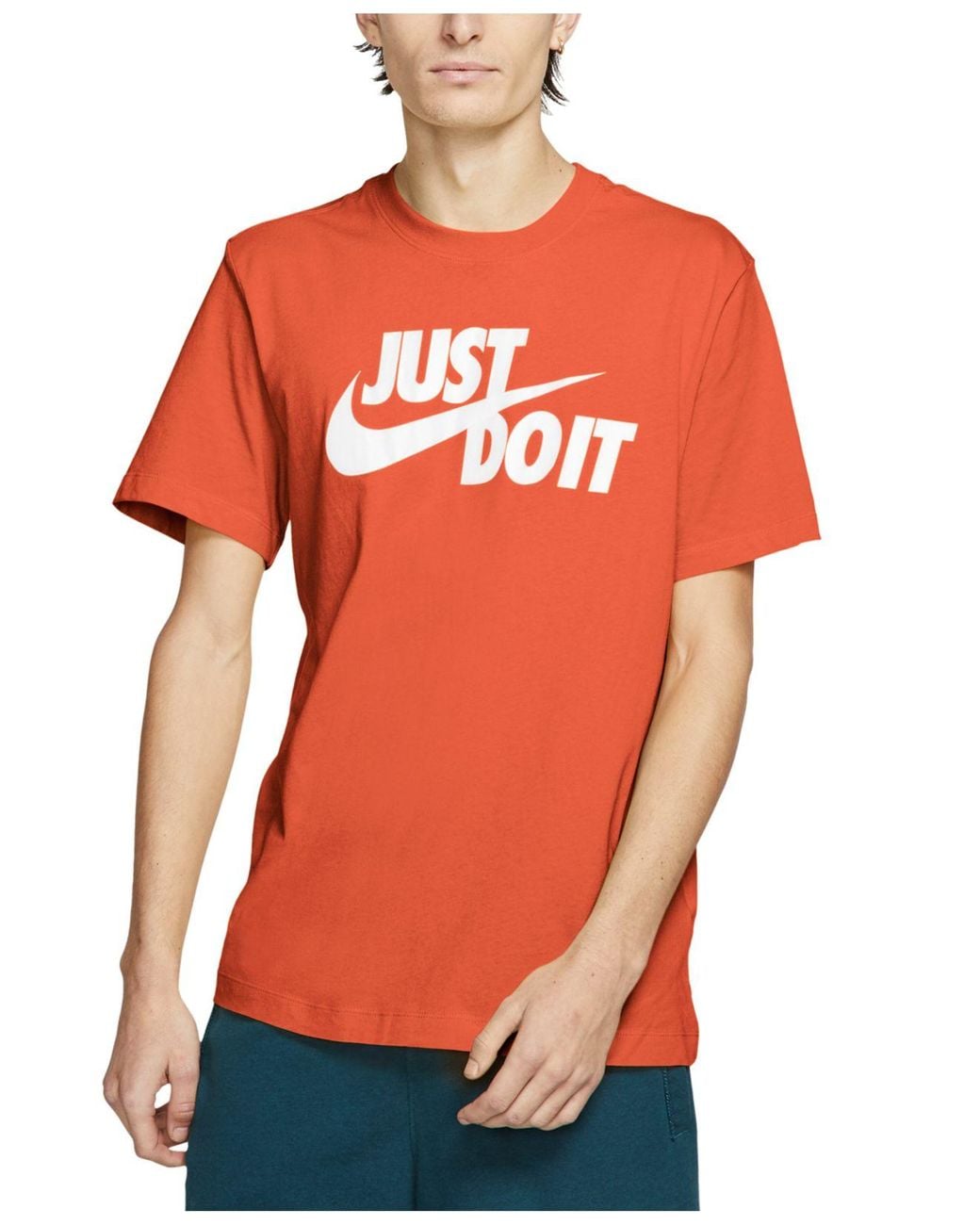 Nike Cotton Sportswear Just Do It T-shirt in Orange for Men - Lyst