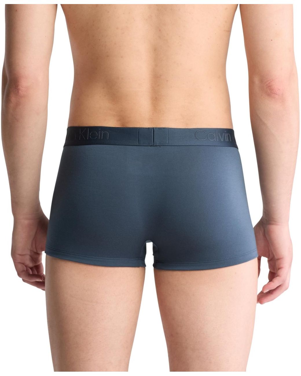 Calvin Klein 3 pk Black Microfiber Low Rise Trunk Underwear in Blue for Men Lyst